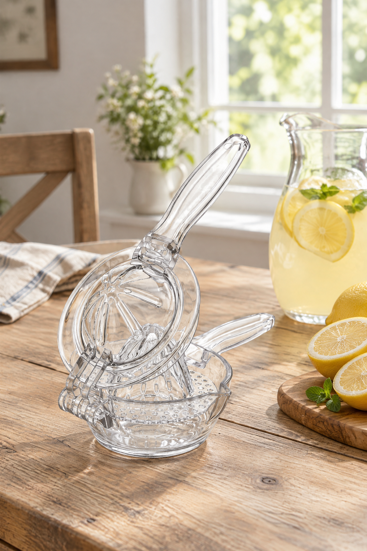 Akrilik Limon Sıkacağı Manuel Narenciye Presi Çekirdek Ayırıcılı Kırılmaya Dayanıklı Plastik Şeffaf
