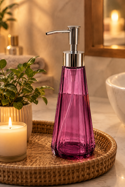Eyfel Cam Sıvı Sabunluk 250 ml, 7,5x22 cm – Pembe