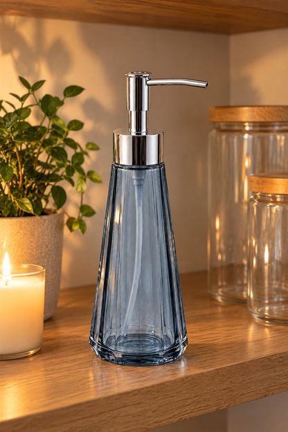 Eyfel Cam Sıvı Sabunluk 250 ml, 7,5x22 cm – Mavi