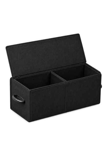Katlanabilir Kapaklı Araç Bagaj Organizeri, 45 L, Çift Bölmeli, 60 × 28 × 27 cm
