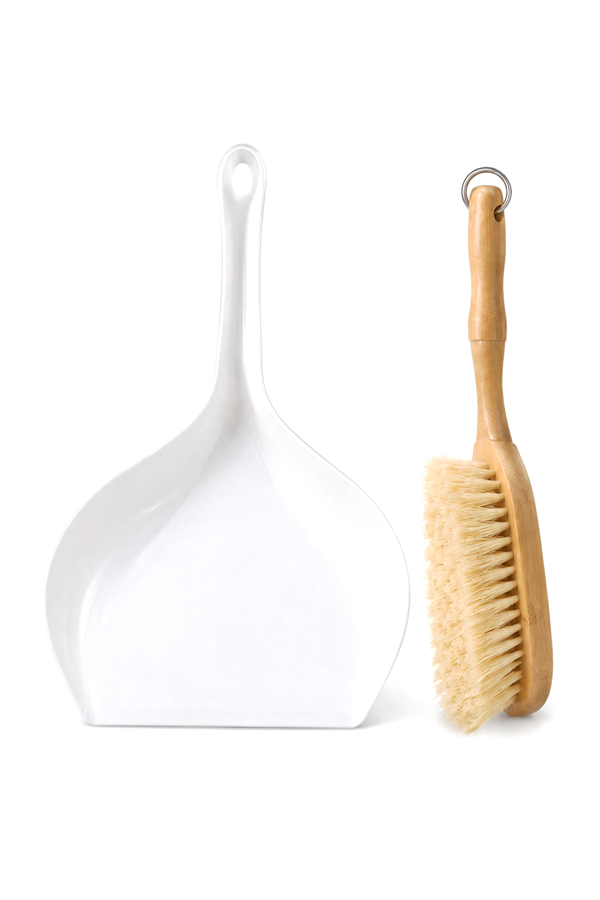 Faraş ve Ahşap Saplı Süpürge Fırçası Seti, 2 Parça, Geniş Ağızlı, 33 cm Kürek, 35 cm Fırça