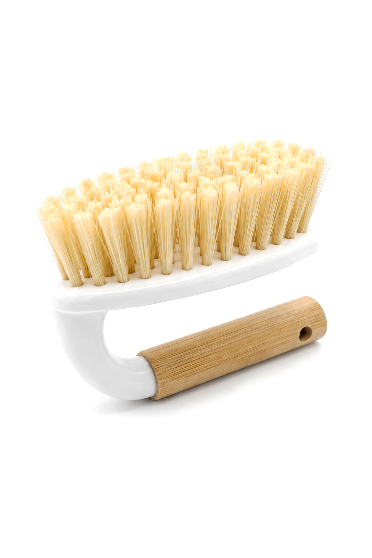 Bambu Saplı Kavramalı Çok Amaçlı Ovma ve Temizlik Fırçası, Kompakt Boy, 14 cm