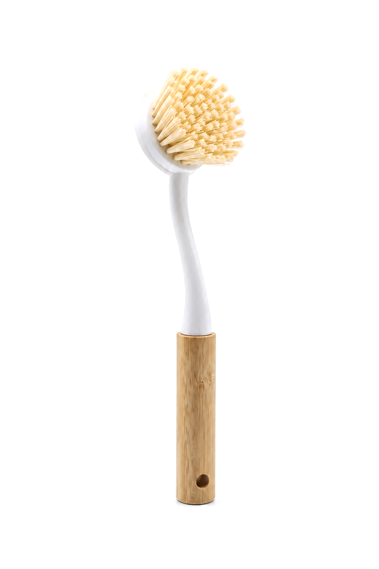 Bambu Saplı Yuvarlak Başlı Bulaşık ve Tencere Temizleme Fırçası, Askı Delikli, 24 cm