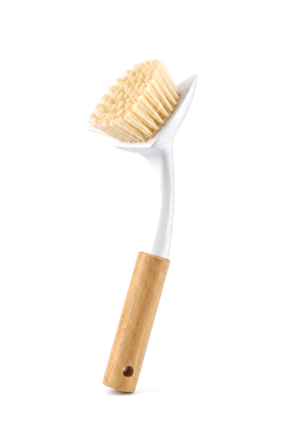Bambu Saplı Kompakt Bulaşık ve Lavabo Temizleme Fırçası, Kısa Sap, 22 cm