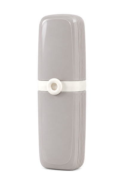 Seyahat Tipi Bardaklı Diş Fırçası Kabı, 20 x 7 cm – Gri