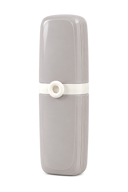 Seyahat Tipi Bardaklı Diş Fırçası Kabı, 20 x 7 cm – Gri