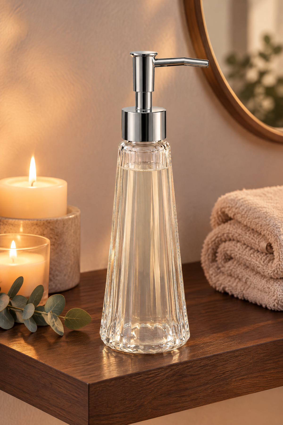 Eyfel Cam Sıvı Sabunluk 250 ml, Şeffaf, 7,5x22 cm