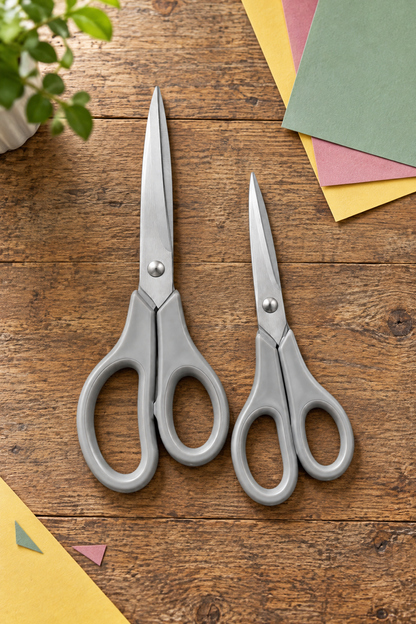 2'li Çok Amaçlı Makas Seti – Küçük Boy Gri, 14.5 Cm