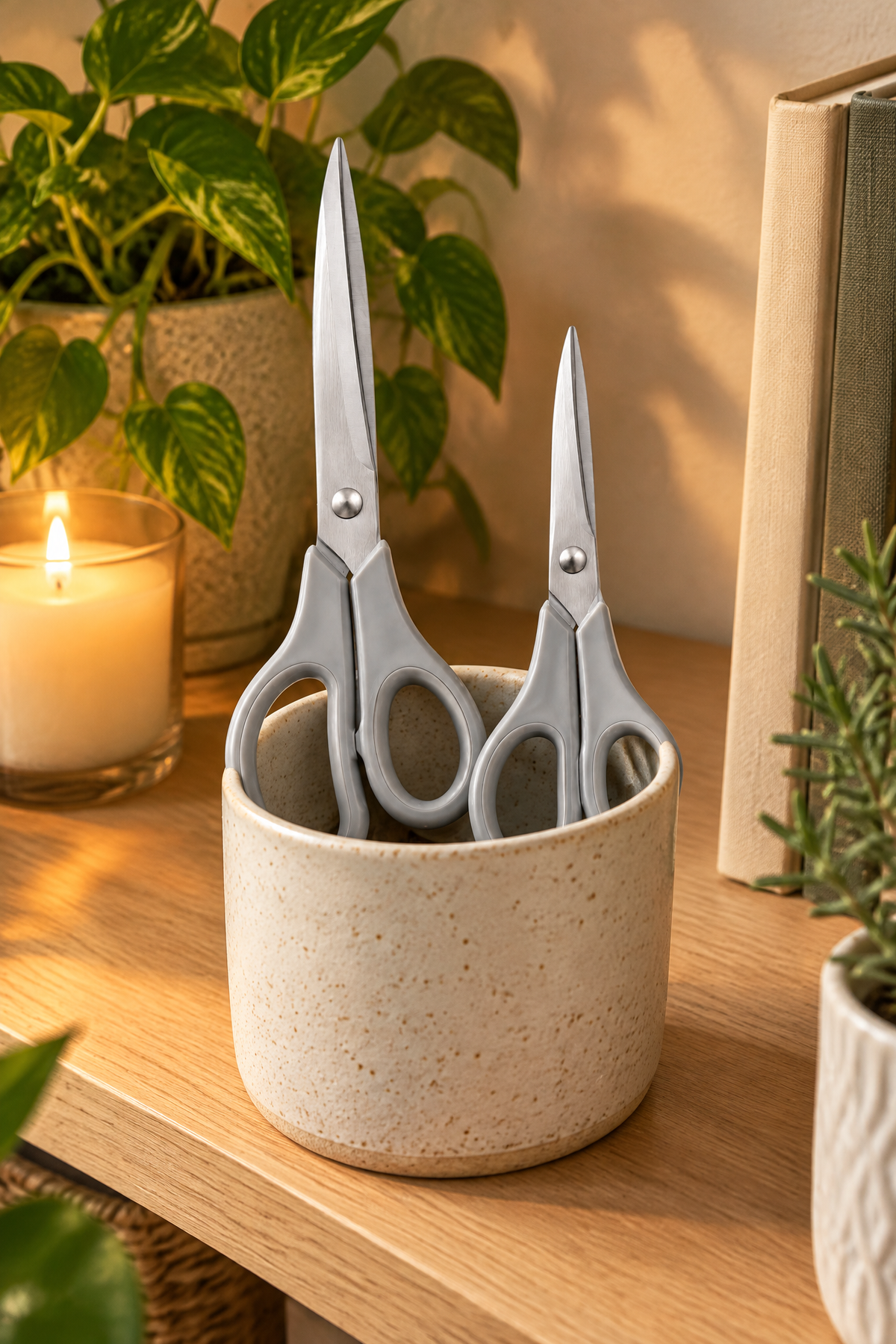 2'li Çok Amaçlı Makas Seti – Küçük Boy Gri, 14.5 Cm
