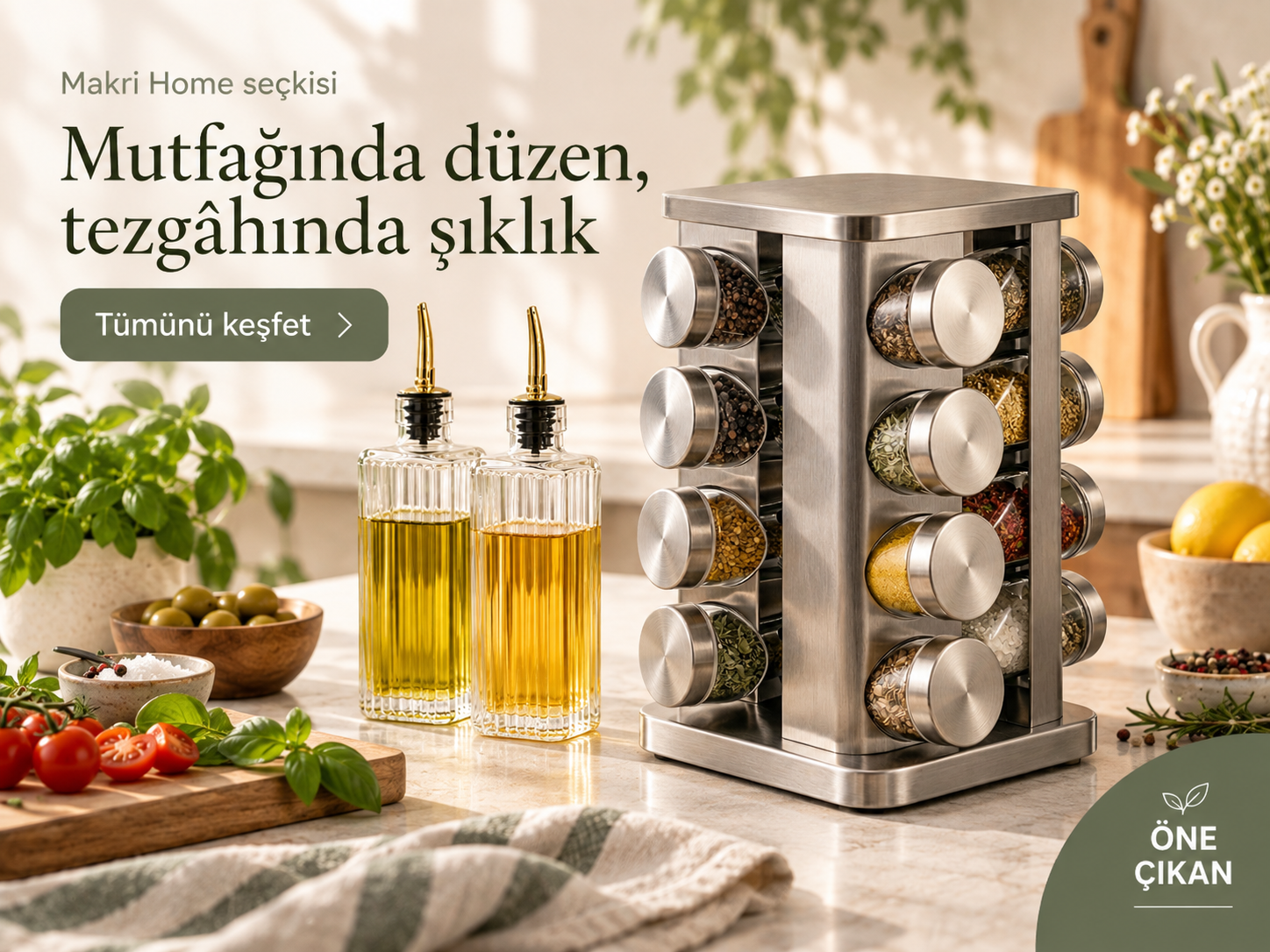 Mutfağında düzen, tezgâhında şıklık