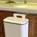 Askılı Çöp Kovası- Beyaz- Çift Yönlü Kapaklı - 8 Litre