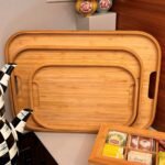 Bambu Dikdörtgen 3'lü Tepsi Seti, Küçük Tepsi: 22x33 cm, Orta Tepsi: 28x40 cm, Büyük Tepsi: 33x45 cm