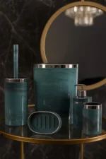 Banyo Seti 5'li, Yuvarlak, Akrilik-Çöp Kovası, WC Fırçalık, Sıvı Sabunluk, Diş Fırçalık, El Sabunluk - Görsel 10